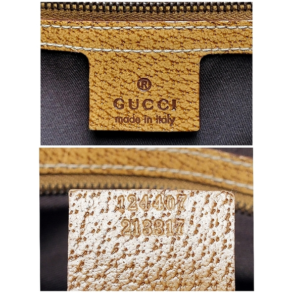 Gucci GG Canvas and Leather Nailhead Jackie Bardot Bag Tan 124407 - Picture 14 of 15